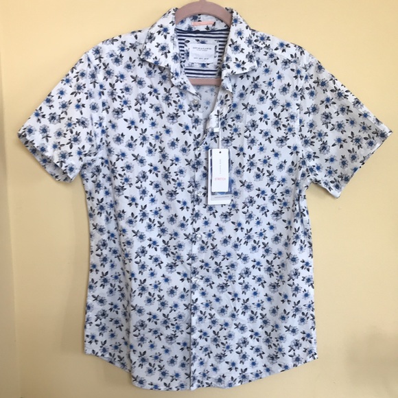 Denim & Flower Other - NWT mens Denim & Flower Ricky Singh stretch button down short sleeve size Small